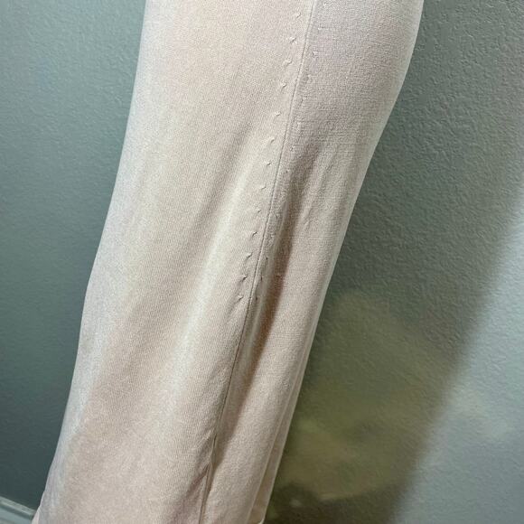 Lauren Ralph Lauren Light Pink Knit Bodycon Midi Dress 3/4 Sleeves V-neck Small - Picture 12 of 13